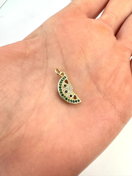 Dije Rodaja de Sandía – 1.6 cm. Baño de Oro - Glamora