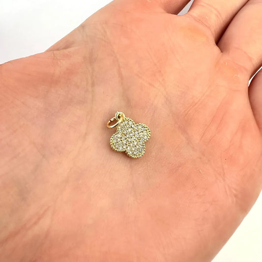 ⭐ Dije Trébol Brillante – 1,2 cm - Baño de Oro - Glamora