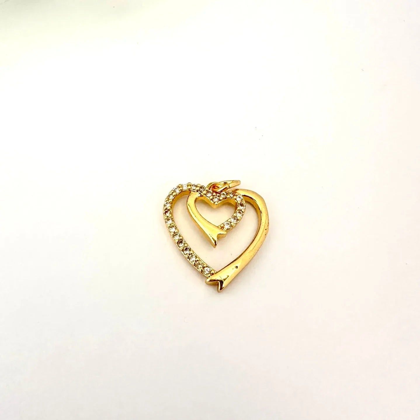 Dije Corazón Doble Enlazado - 2cm - Baño de Oro - Glamora