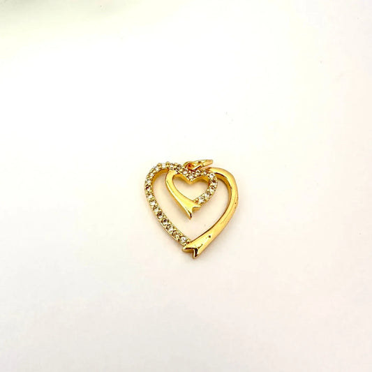 Dije Corazón Doble Enlazado - 2cm - Baño de Oro - Glamora