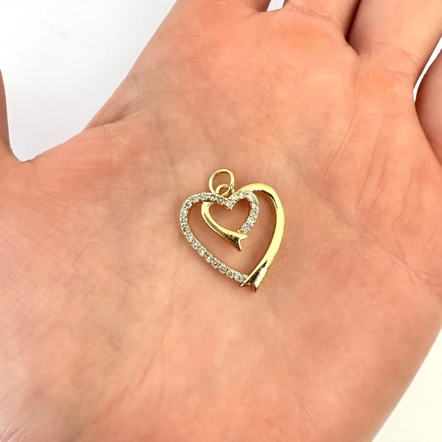 Dije Corazón Doble Enlazado - 2cm - Baño de Oro - Glamora