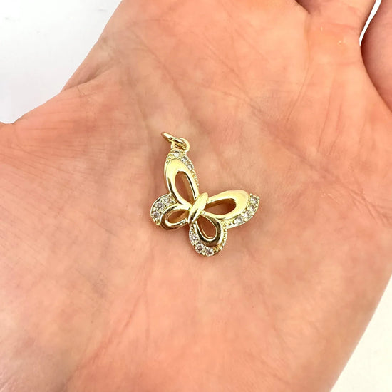 Dije Mariposa Brillante - 1,7cm - Baño de Oro - Glamora