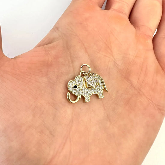 Dije Elefante Brillante - 1,5cm - Baño de Oro - Glamora