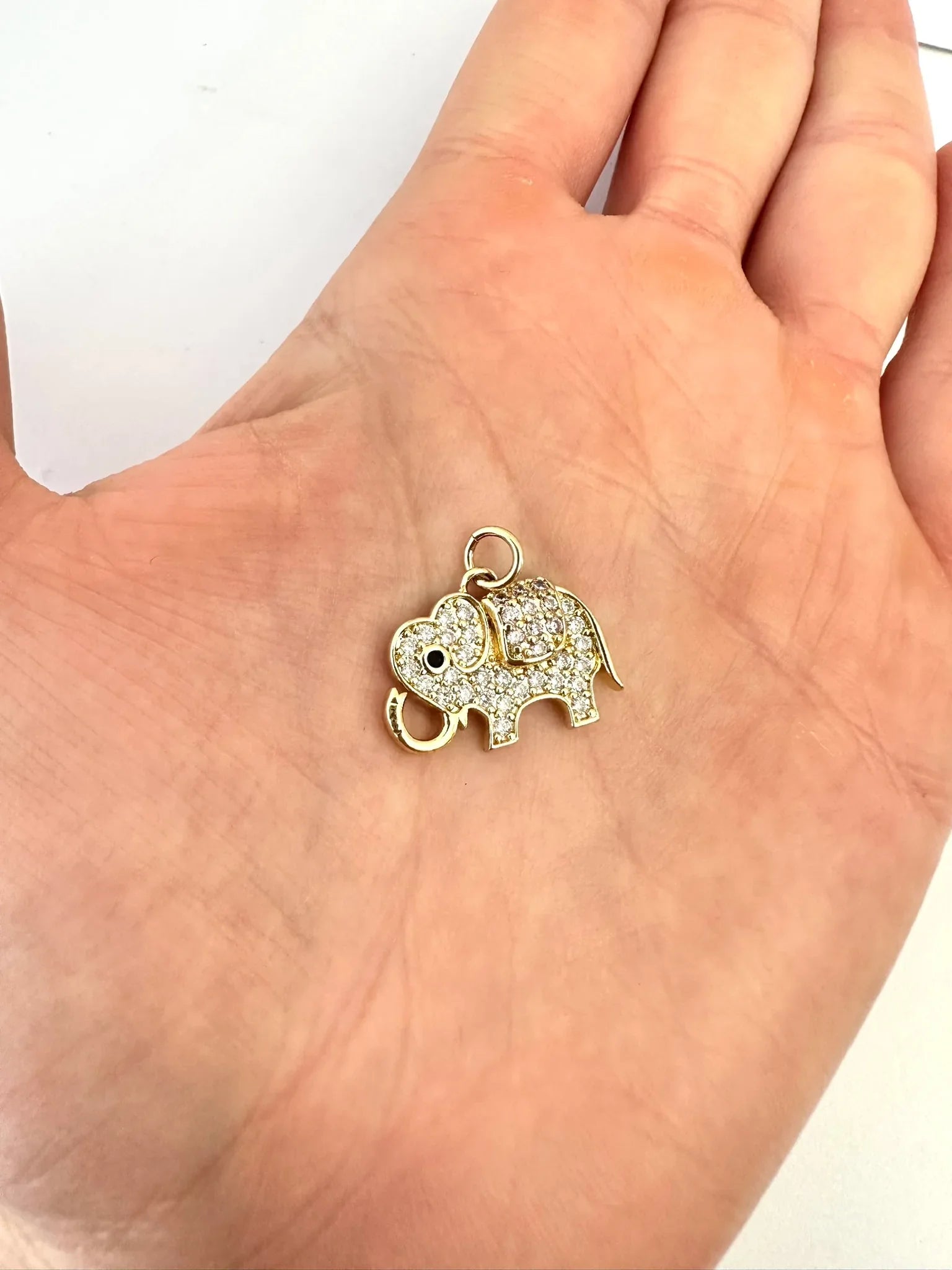 Dije Elefante Brillante - 1,5cm - Baño de Oro - Glamora