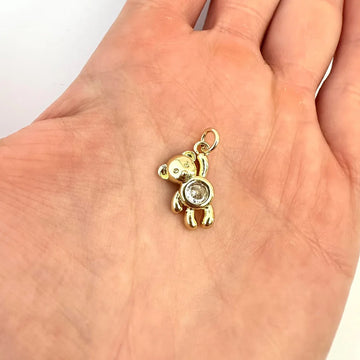 Dije Osito Brillante - 1.7cm - Baño de oro - Glamora
