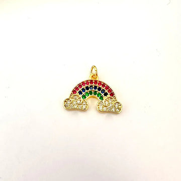 Dije Arcoíris de Cristales - 2cm - Baño de Oro - Glamora