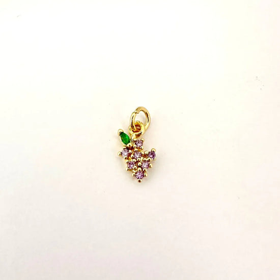 Dije de uvas - 1cm - Baño de Oro - Glamora