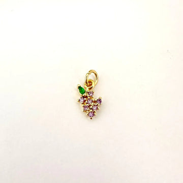 Dije de uvas - 1cm - Baño de Oro - Glamora