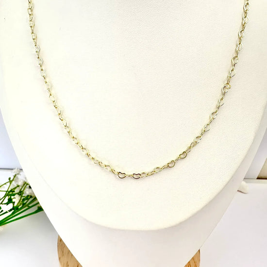 Cadena Corazones Enlazados - 50cm - Baño de Oro - Glamora