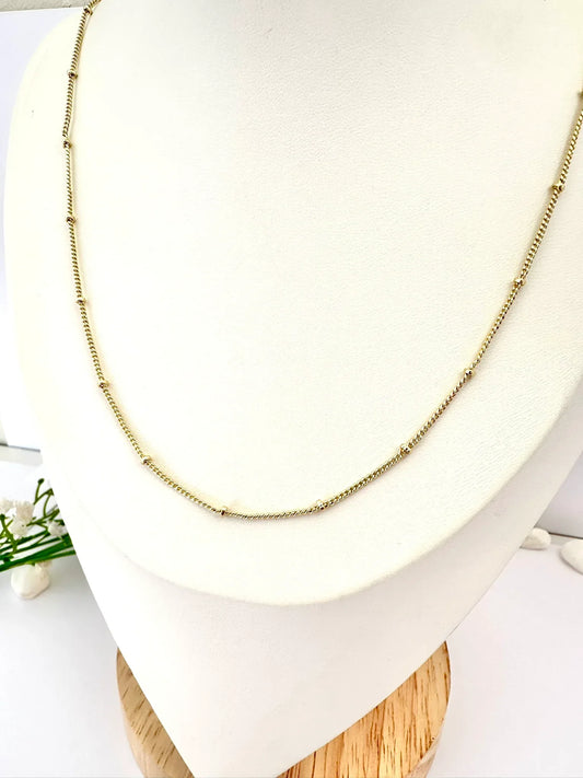 Cadena Elegancia Gold - 50 cm - Baño de Oro - Glamora