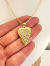 Collar de corazón moderno - Baño de Oro 18k