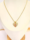Collar Corazón Rubí Destellante – 50 cm - Baño de Oro - Glamora