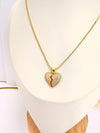 Collar Corazón Rubí Destellante – 50 cm - Baño de Oro - Glamora
