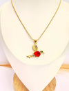 Collar Colibrí Rubí Multicolor – 50 cm - Baño de Oro - Glamora