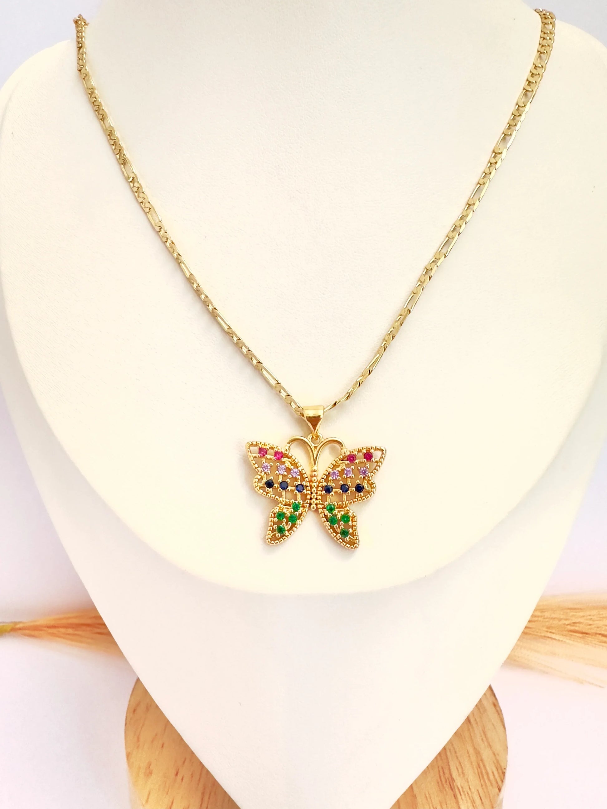 Collar Mariposa Aurora – 48 cm - Baño de Oro - Glamora