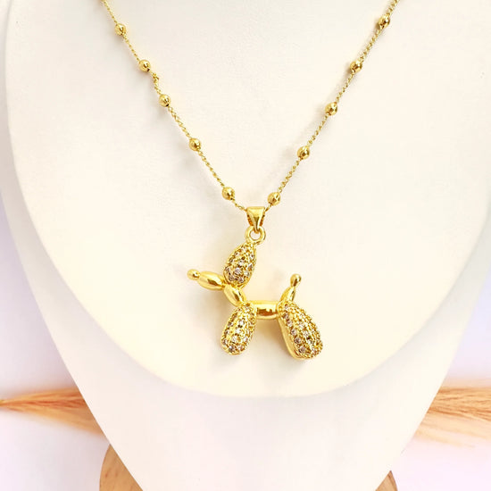 Collar Perrito Brillante – 50 cm - Baño de Oro - Glamora