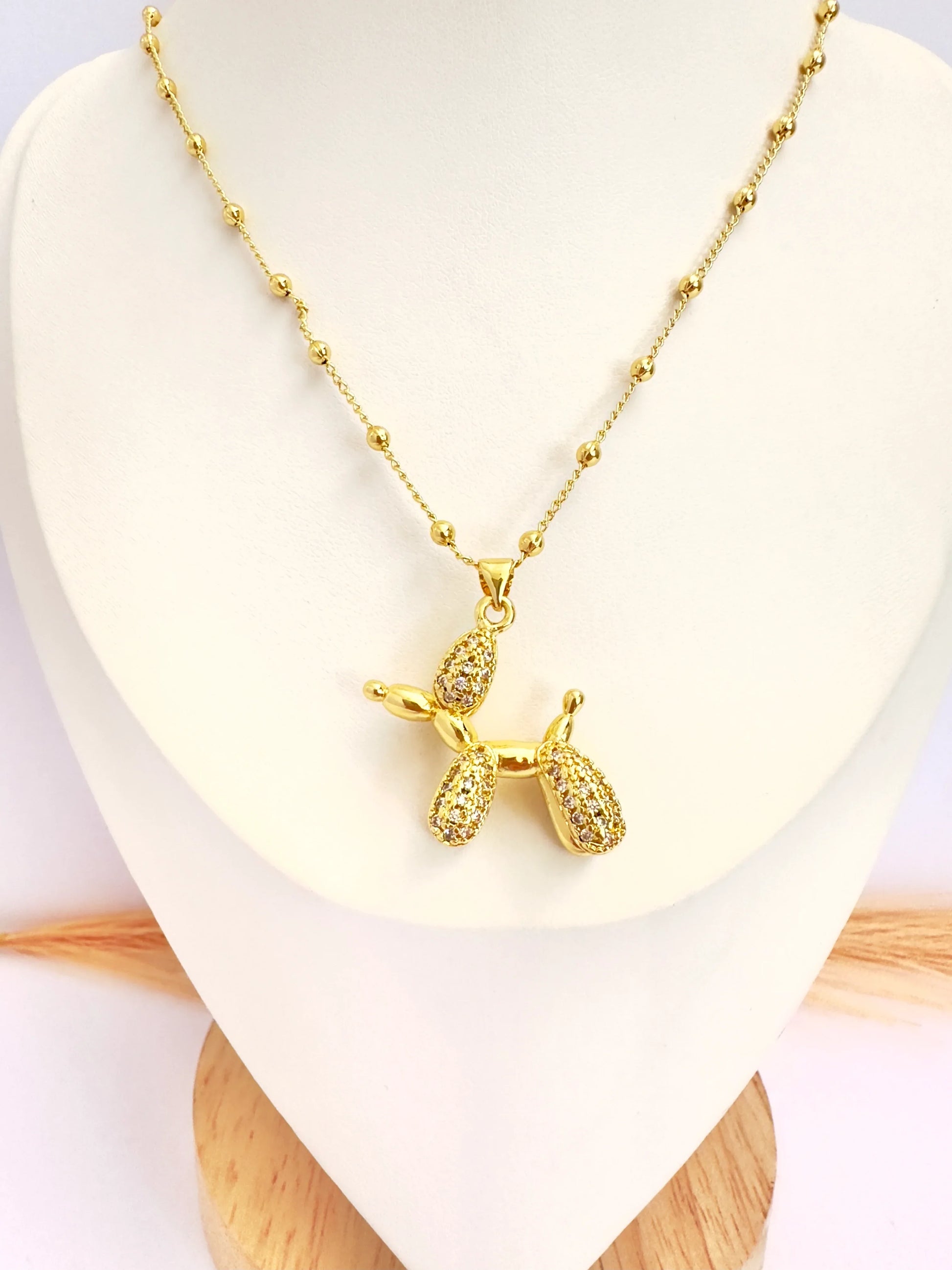 Collar Perrito Brillante – 50 cm - Baño de Oro - Glamora