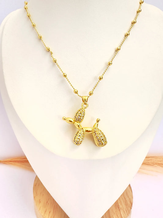 Collar Perrito Brillante – 50 cm - Baño de Oro - Glamora