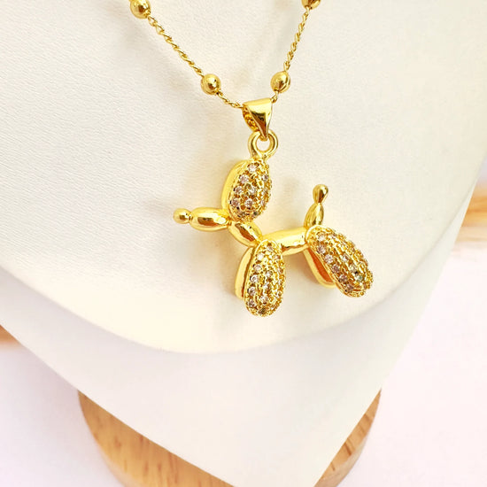 Collar Perrito Brillante – 50 cm - Baño de Oro - Glamora