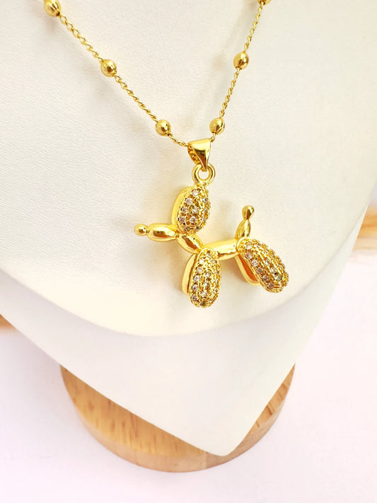 Collar Perrito Brillante – 50 cm - Baño de Oro - Glamora