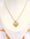 Collar Corazón Relieve Brillante – 50 cm - Baño de Oro - Glamora