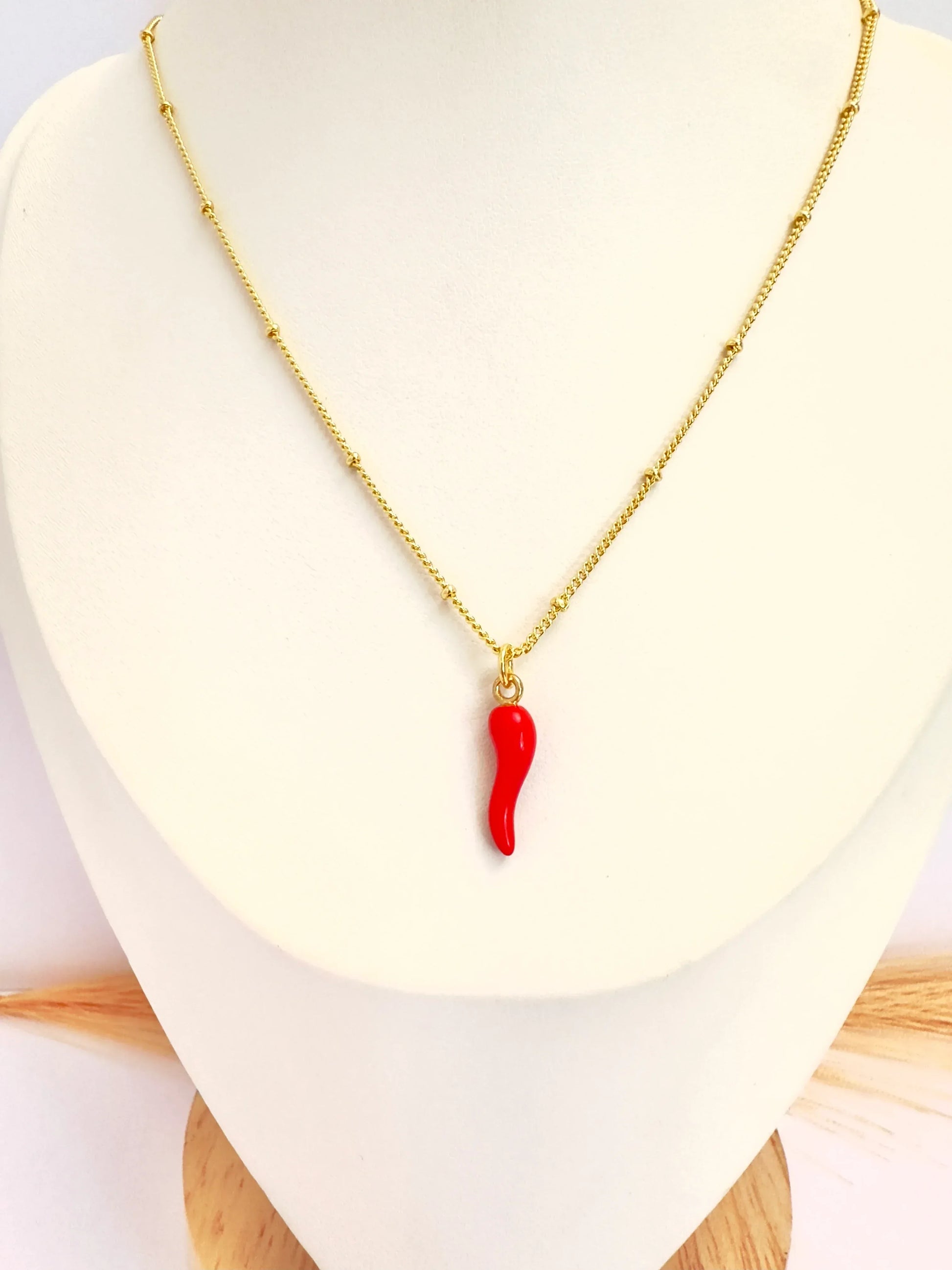 Collar de Ají – 50 cm - Baño de Oro - Glamora