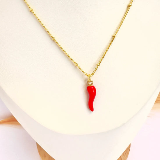 Collar de Ají – 50 cm - Baño de Oro - Glamora