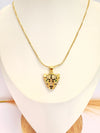 Collar Cabeza de Leopardo – 50 cm - Baño de Oro - Glamora