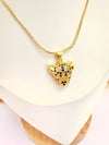 Collar Cabeza de Leopardo – 50 cm - Baño de Oro - Glamora
