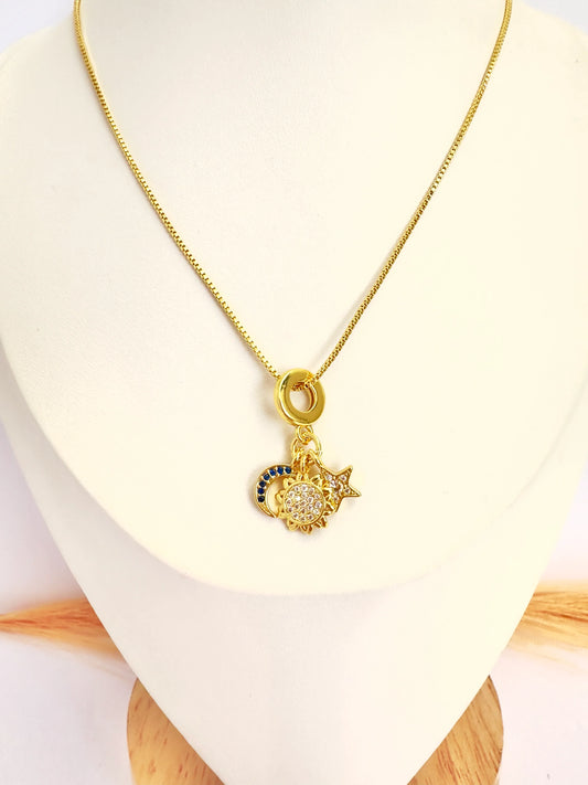 Collar Cielo Místico – 50 cm - Baño de Oro - Glamora