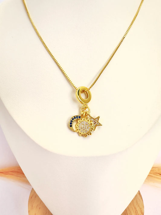 Collar Cielo Místico – 50 cm - Baño de Oro - Glamora