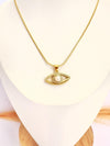 Collar Ojo Turco Perlado – 50 cm - Baño de Oro - Glamora