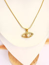 Collar Ojo Turco Perlado – 50 cm - Baño de Oro - Glamora