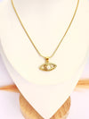 Collar Ojo Turco Perlado – 50 cm - Baño de Oro - Glamora