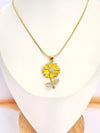 Collar Flor Amarilla – 50 cm - Baño de Oro - Glamora