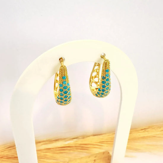 Argollas con Circones calipso – 2,2 cm - Baño de Oro - Glamora