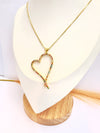 Collar corazón arcoiris - 50cm - Baño de Oro - Glamora