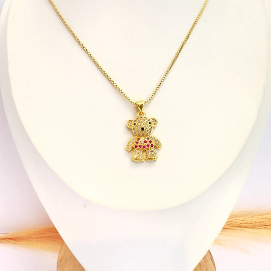 Collar Osito Dulce – 50 cm - Baño de Oro - Glamora