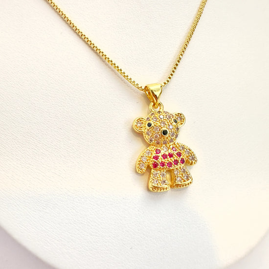 Collar Osito Dulce – 50 cm - Baño de Oro - Glamora