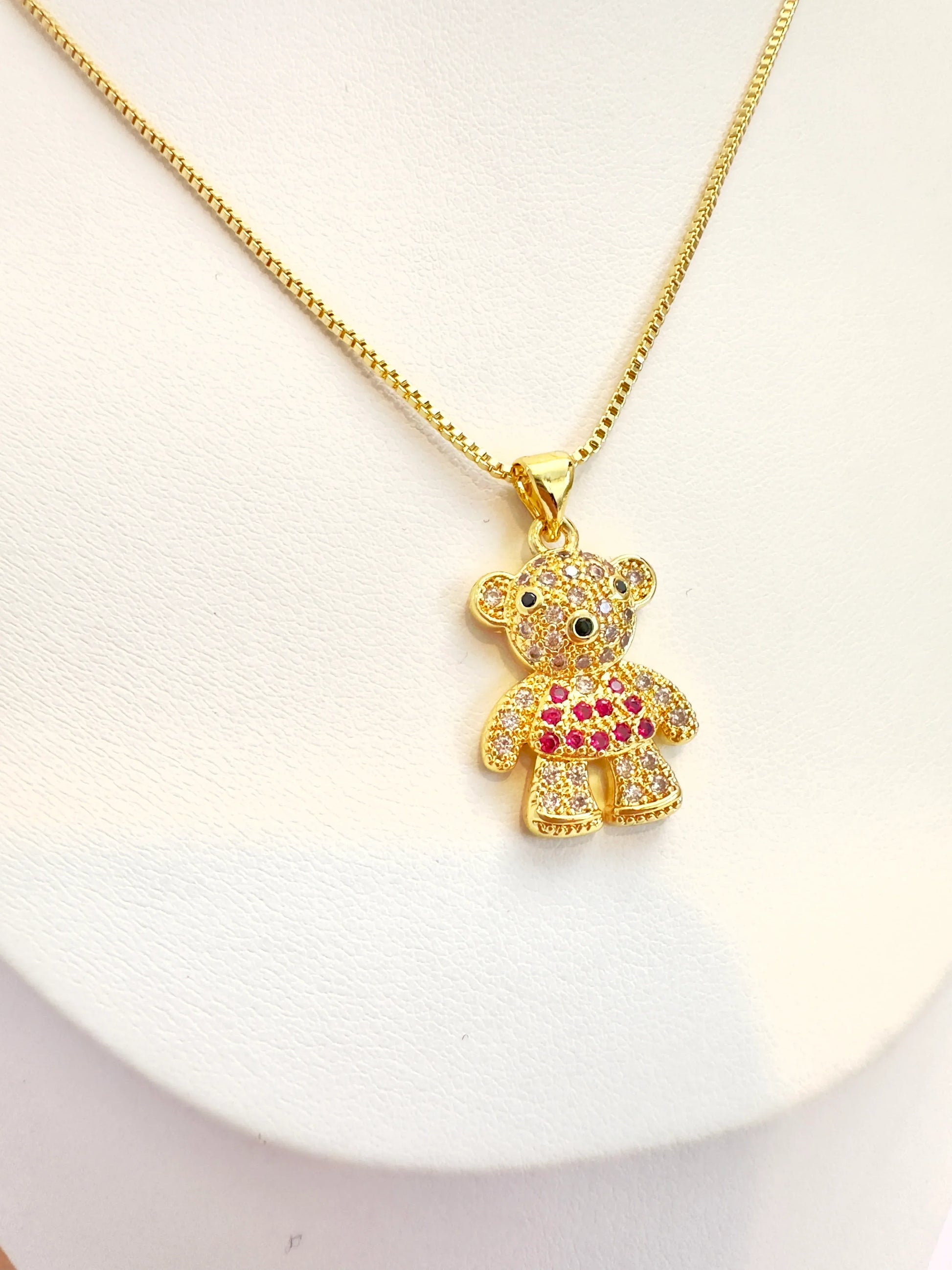 Collar Osito Dulce – 50 cm - Baño de Oro - Glamora