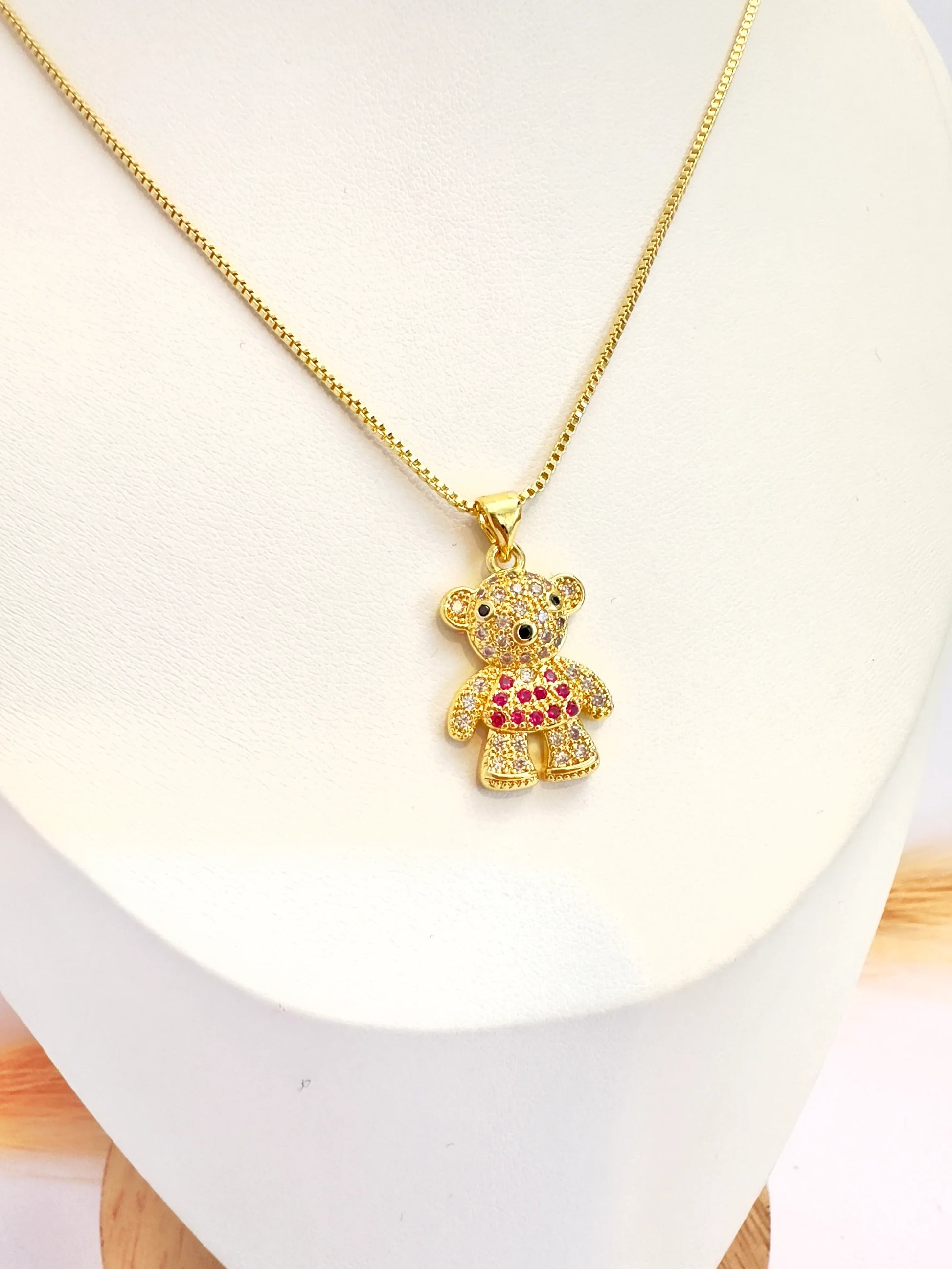 Collar Osito Dulce – 50 cm - Baño de Oro - Glamora