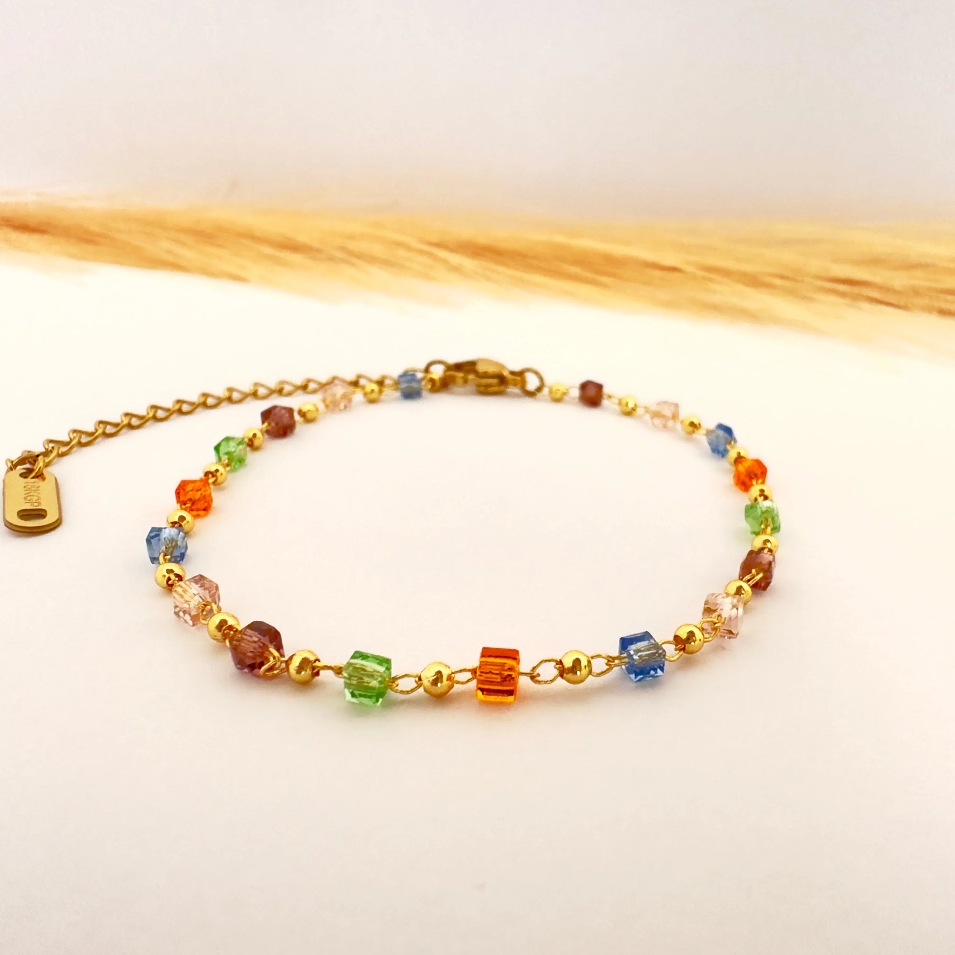 Pulsera piedras Arcoíris - 22cm ajustable - Glamora