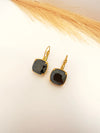 Pendientes Gema Negra Brillante - 2,7cm - Glamora