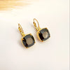 Pendientes Gema Negra Brillante - 2,7cm - Glamora