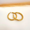 Argollas Oro Texturizadas elegantes - 4 cm - Glamora