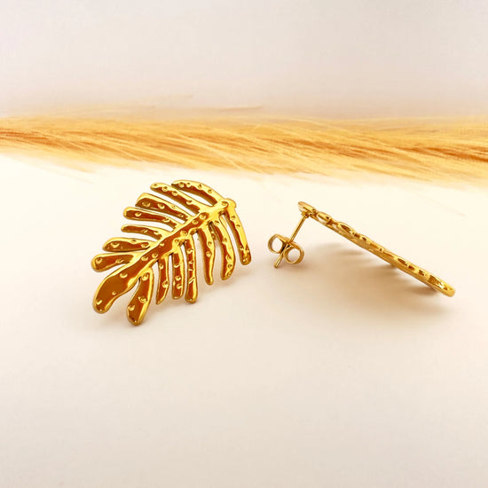 Pendientes Hoja Tropical - 3 cm - Glamora