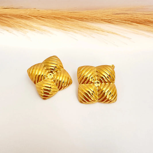 Pendientes Cuadrados Texturizados – 2,8 cm - Glamora