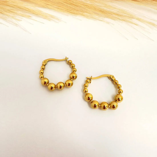 Argollas Esfera Mini de Oro – 2 cm - Glamora