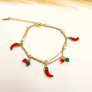 Pulsera Doble Ají Rojo - Glamora
