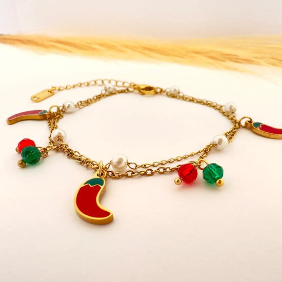 Pulsera Doble Ají Rojo - Glamora